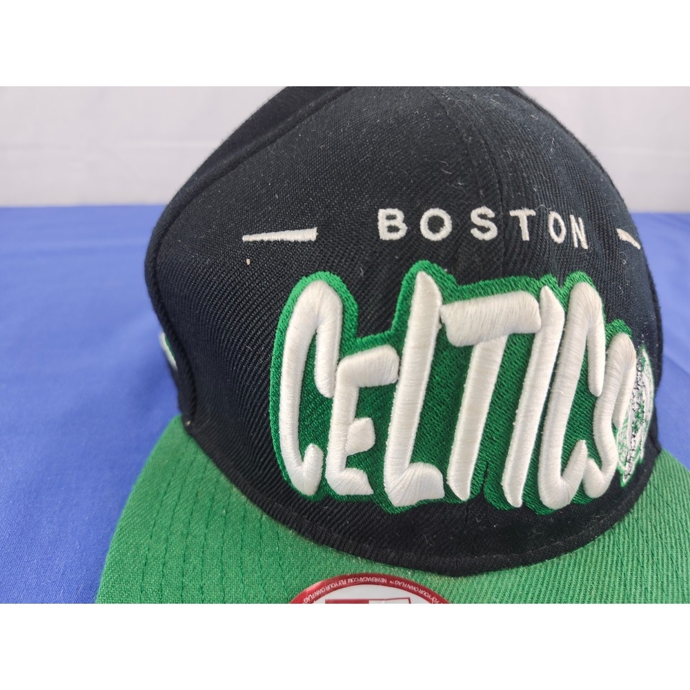 NBA Celtics **New Era 9FIFTY Snapback Cap Hat** USED Graffiti Font‎ - Picture 2 of 7